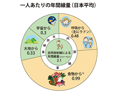 一人あたりの年間線量(日本平均)